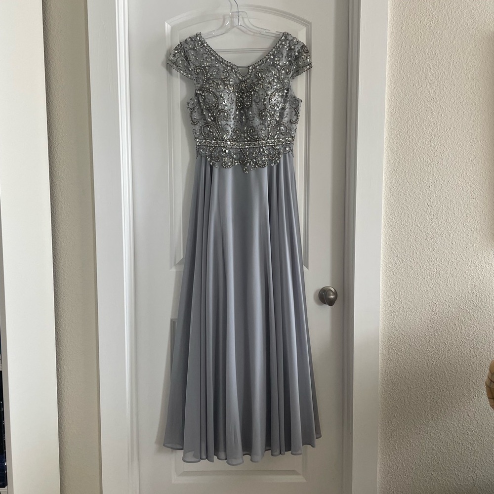 Mother-of-the-Bride Silver Sequin Dress - Size 8